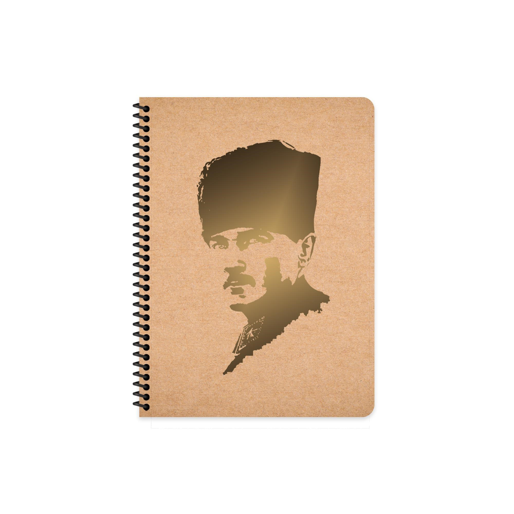 16,5x22,5 Spiralli Sert Karton Kapak Çizgili Funky Atatürk Defter - No: 2
