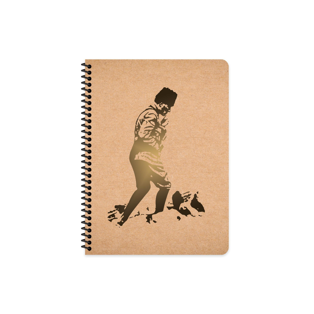 16,5x22,5 Spiralli Sert Karton Kapak Kareli Funky Atatürk Defter - No: 3