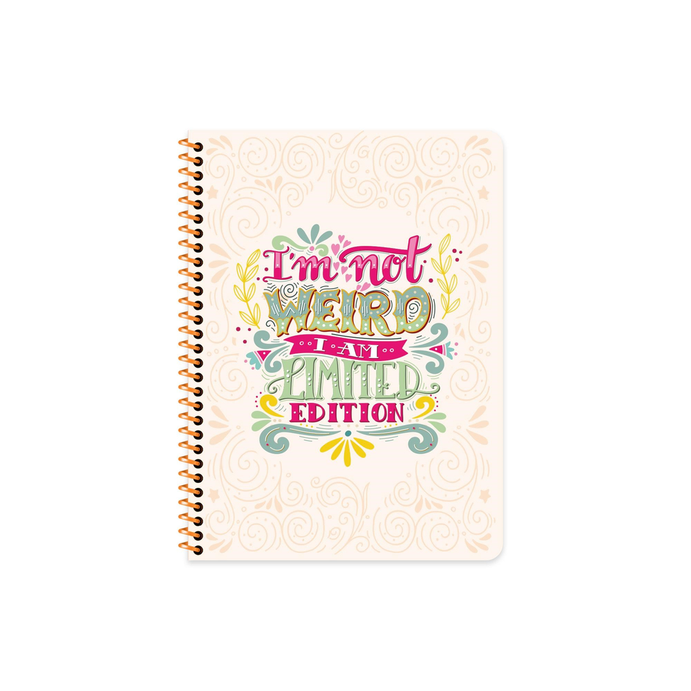 16,5x22,5 Tel Dikişli Plastik Kapak Çizgili Motto Defter - Turuncu