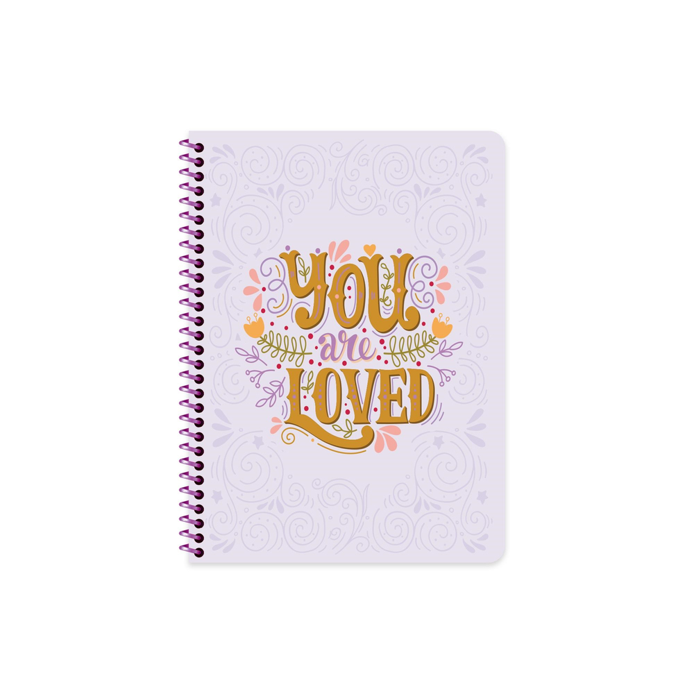16,5x22,5 Tel Dikişli Plastik Kapak Kareli Motto Defter - Mor