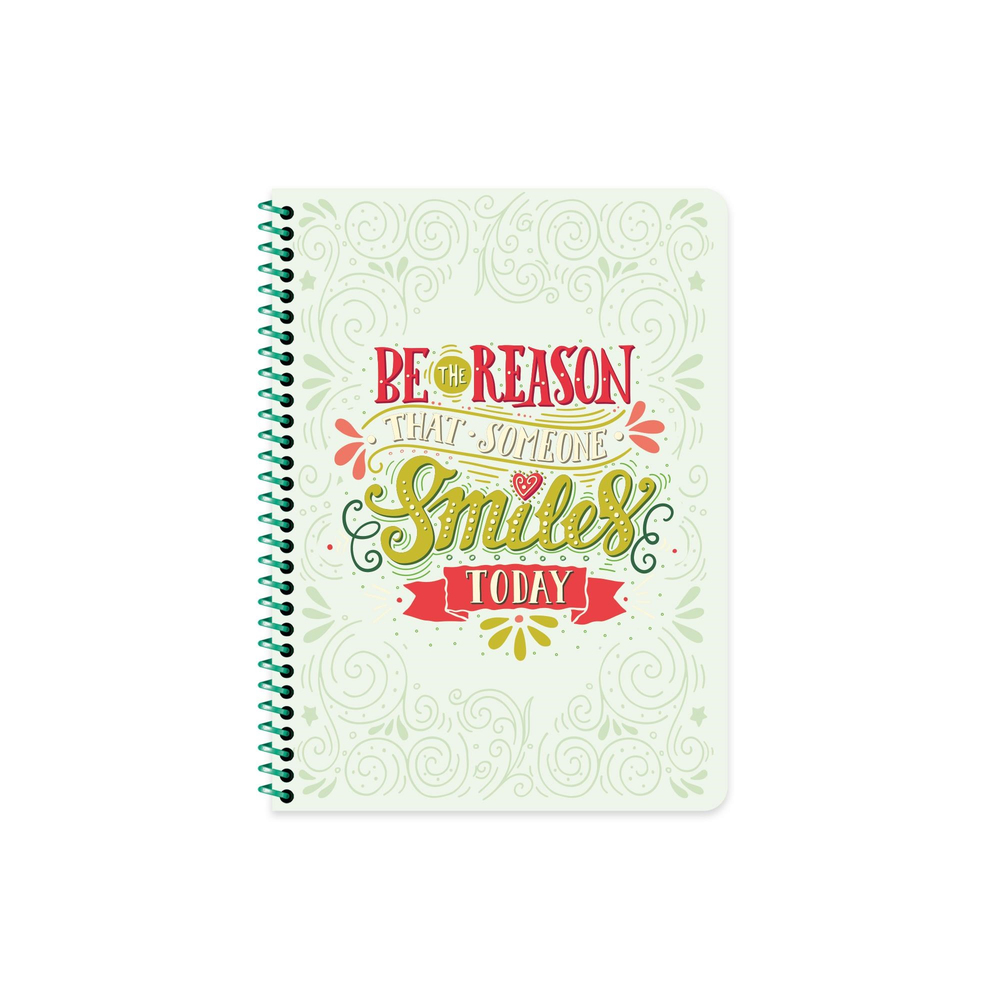16,5x22,5 Tel Dikişli Plastik Kapak Kareli Motto Defter - Yeşil