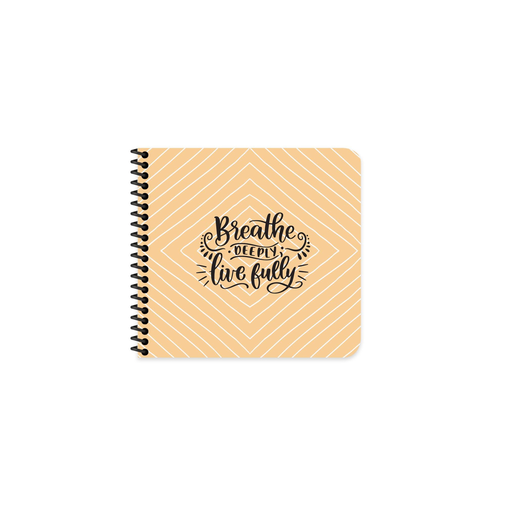 16x15 Karton Kapak Çizgili Kahve Defter - Love