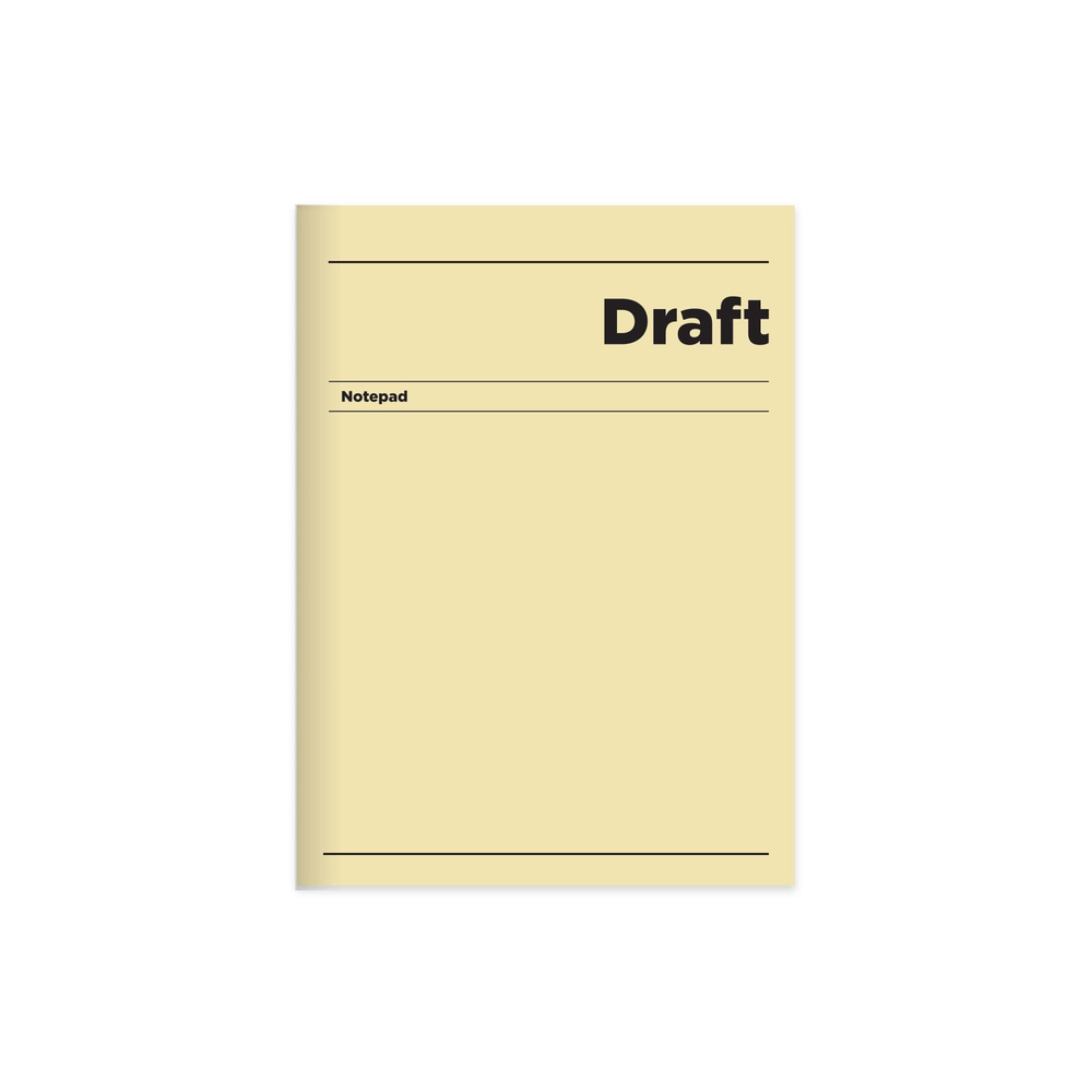 17x24 Ciltli Sert Kapak Çizgisiz Draft Defter - Sarı