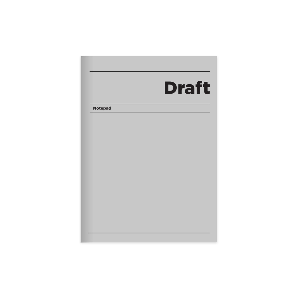 17x24 Ciltli Sert Kapak Çizgisiz Draft Defter - Gri