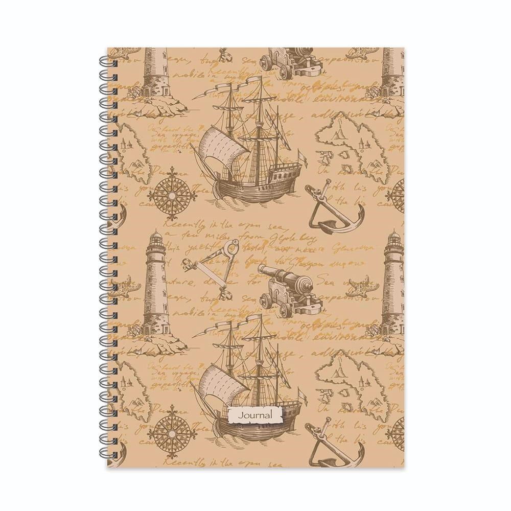 20x28 Spiralli Sert Kapak Kareli Journal Defter - No:04