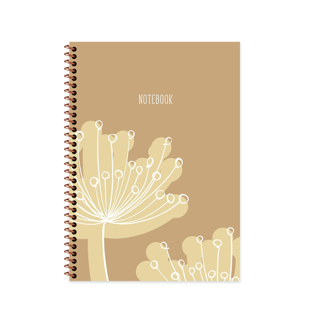 20x28 Spiralli Sert Kapak Kareli La Plume Flora Defter - Sarı