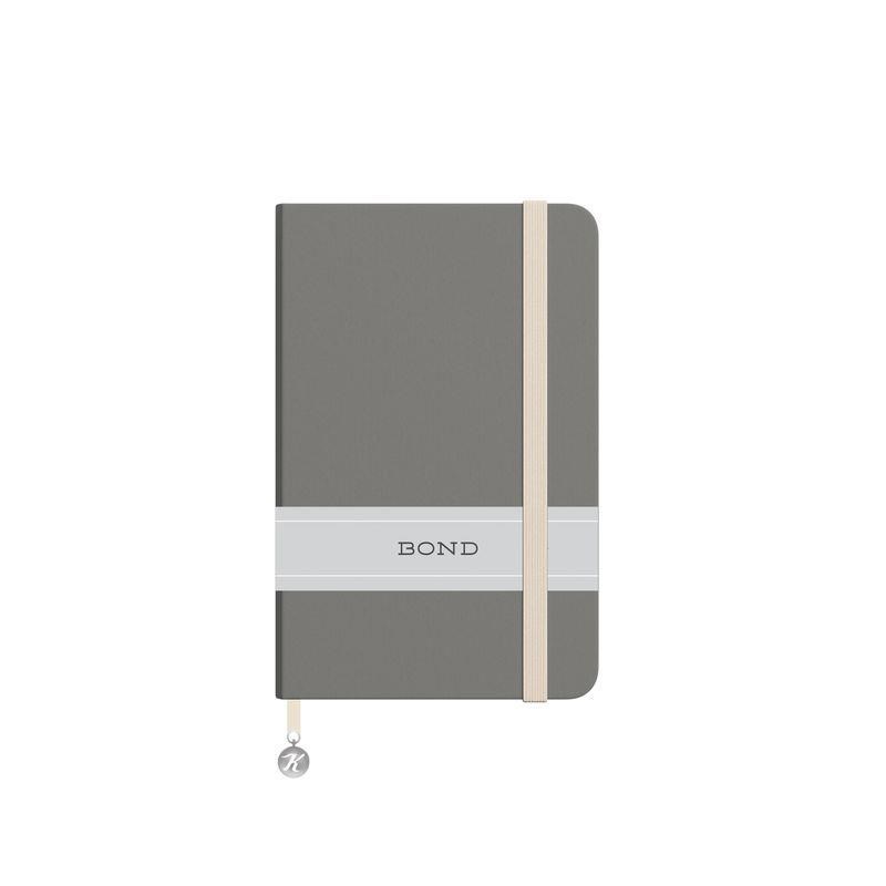 9x14 Ciltli Sert Kapak Çizgili Bond Defter - Gri