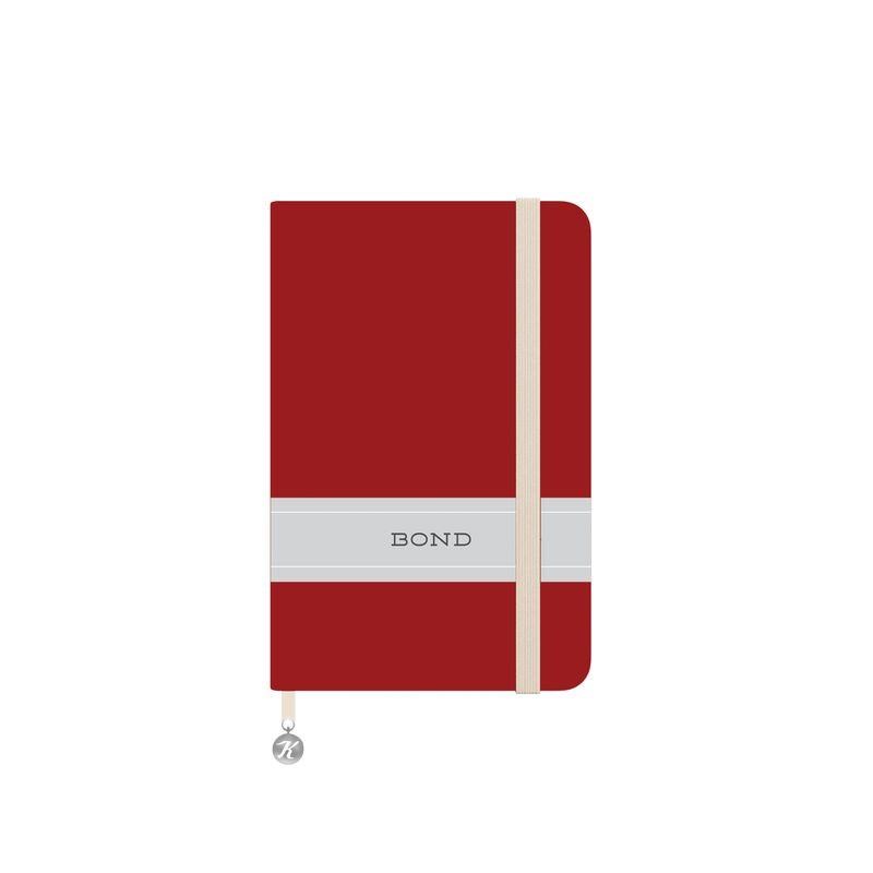 9x14 Ciltli Sert Kapak Çizgili Bond Defter - Kırmızı