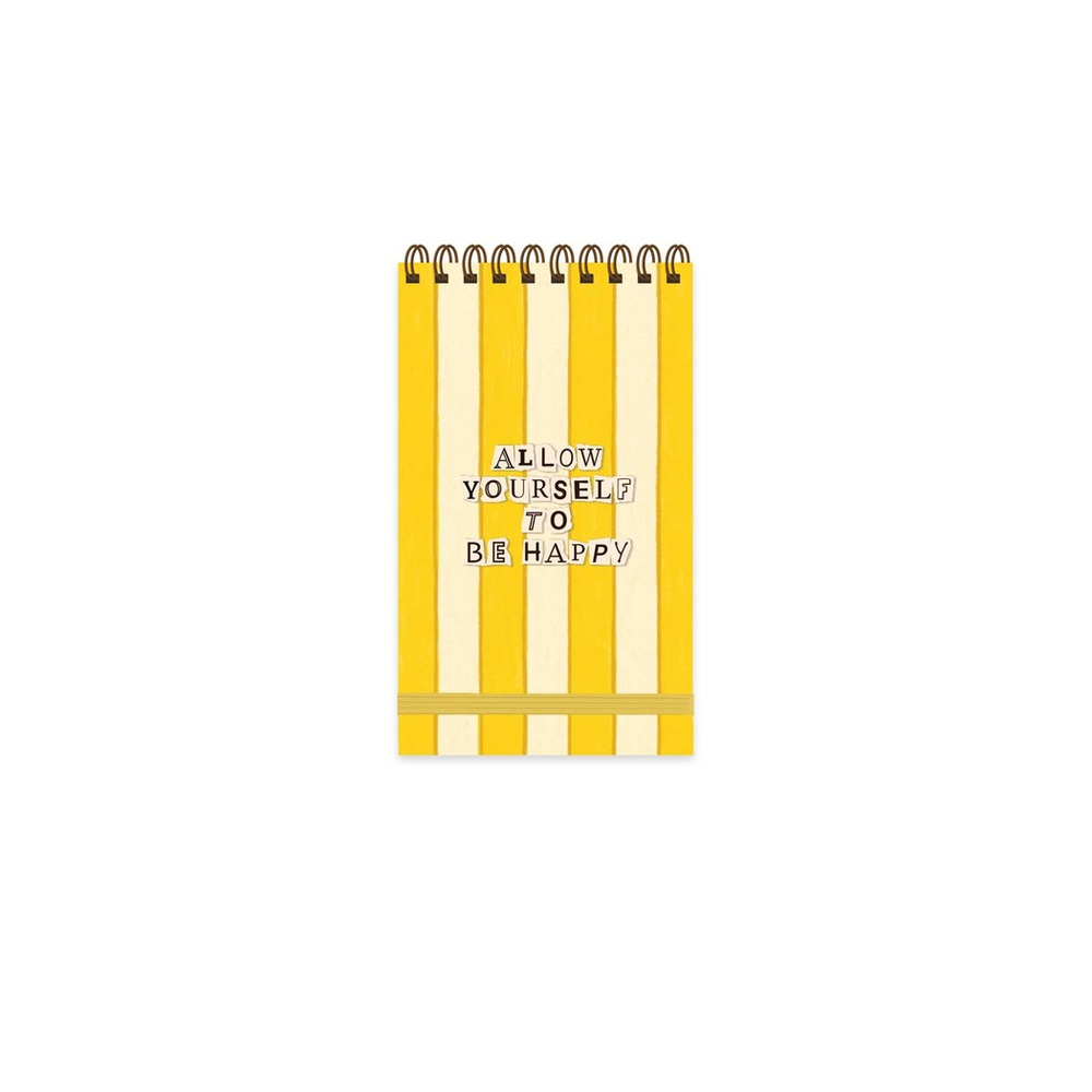 9x15 Spiralli Sert Kapak Çizgili Vibes Defter - Be Happy