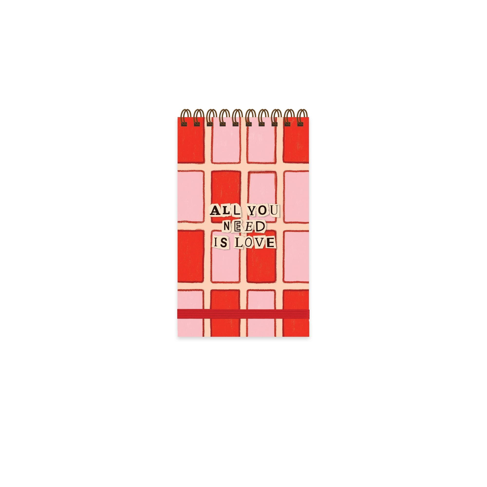 9x15 Spiralli Sert Kapak Çizgili Vibes Defter - Love