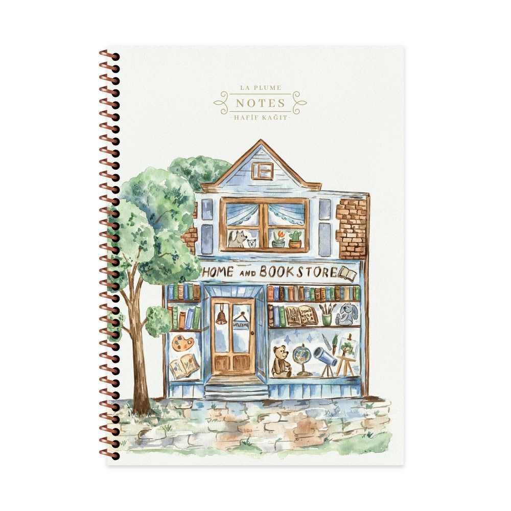 A4 Spiralli Kareli La Plume Shop Defter - Mavi