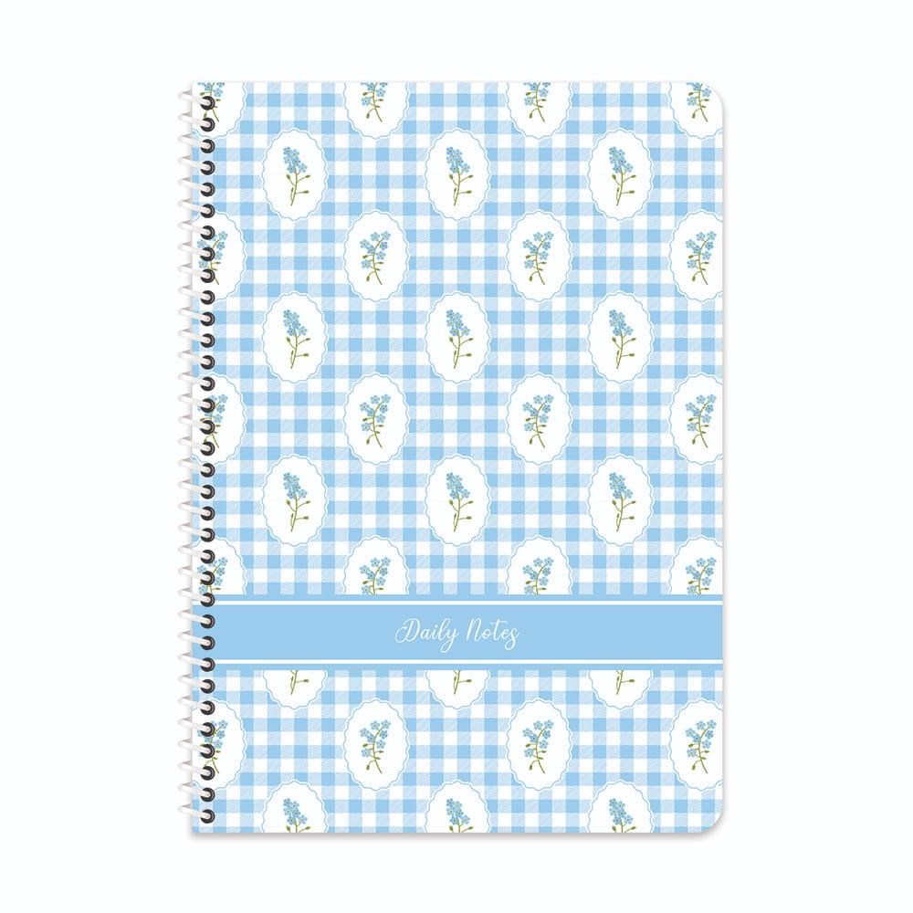 A4 Spiralli Karton Kapak Çizgili Doğa Defter - Mavi