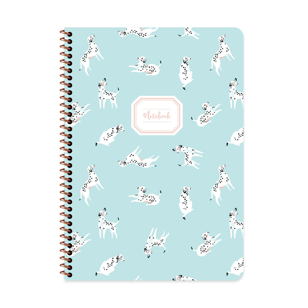 A4 Spiralli Karton Kapak Çizgili Hayvanlar Defter - Köpek