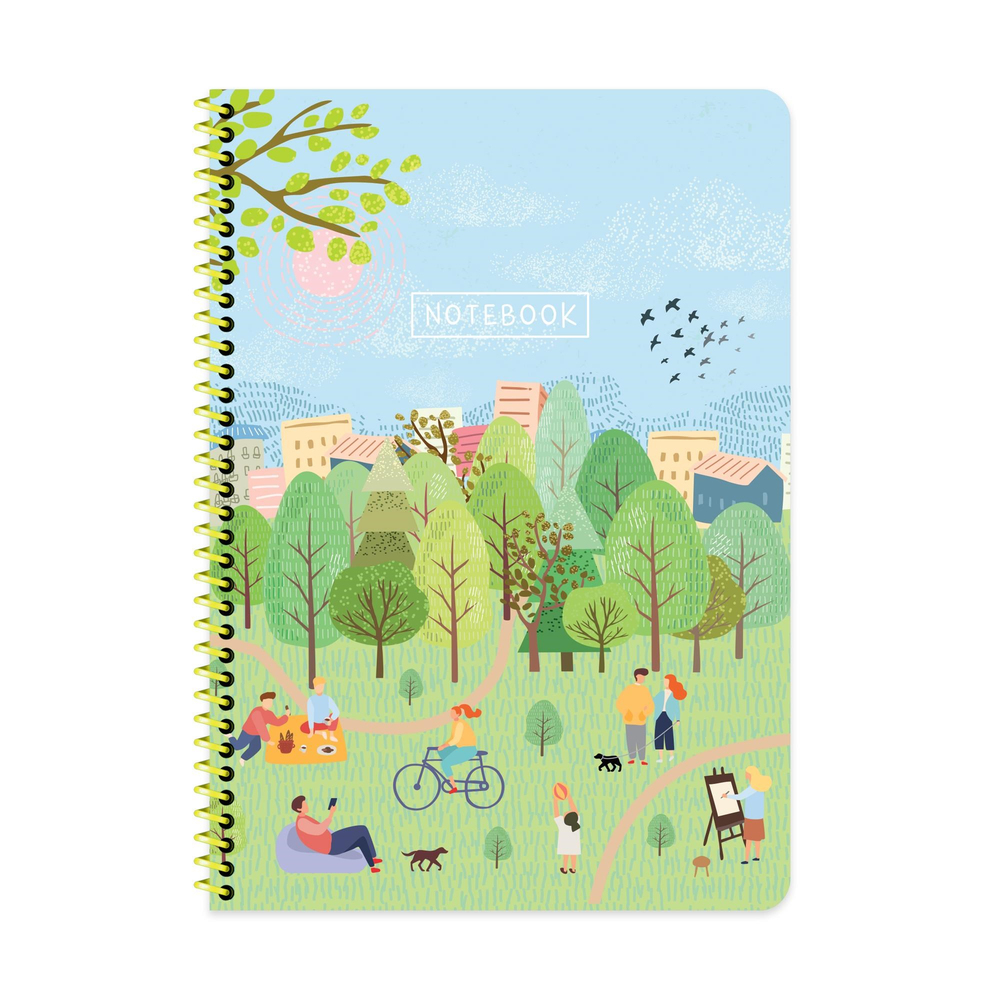 A4 Spiralli Karton Kapak Çizgili Mevsimler Defter - İlkbahar