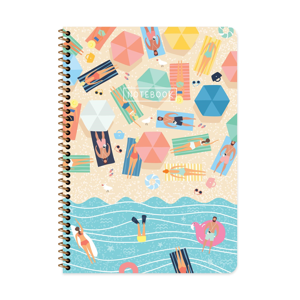 A4 Spiralli Karton Kapak Çizgili Mevsimler Defter - Yaz