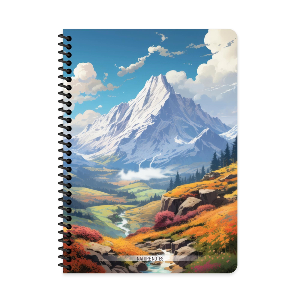 A4 Spiralli Karton Kapak Çizgili Nature Defter - Mavi