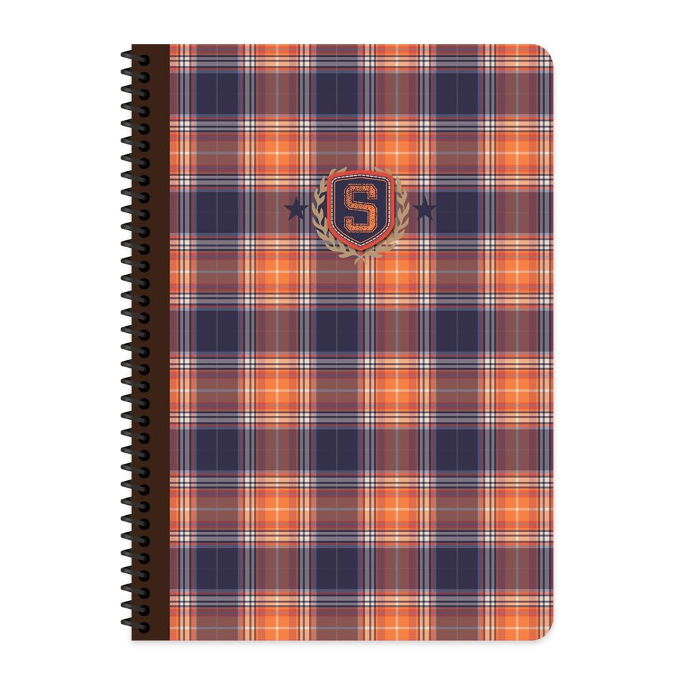 A4 Spiralli Karton Kapak Çizgili School Defter - Turuncu
