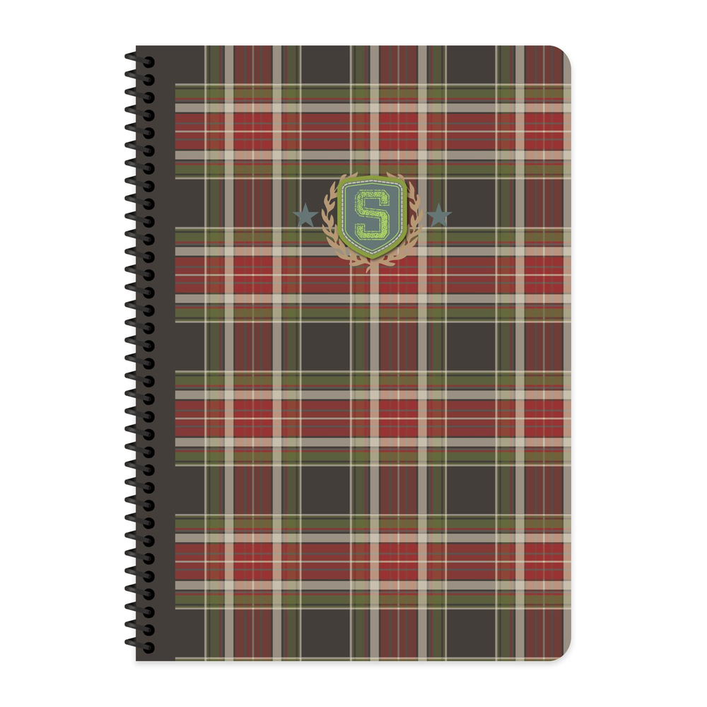 A4 Spiralli Karton Kapak Çizgili School Defter - Kahve