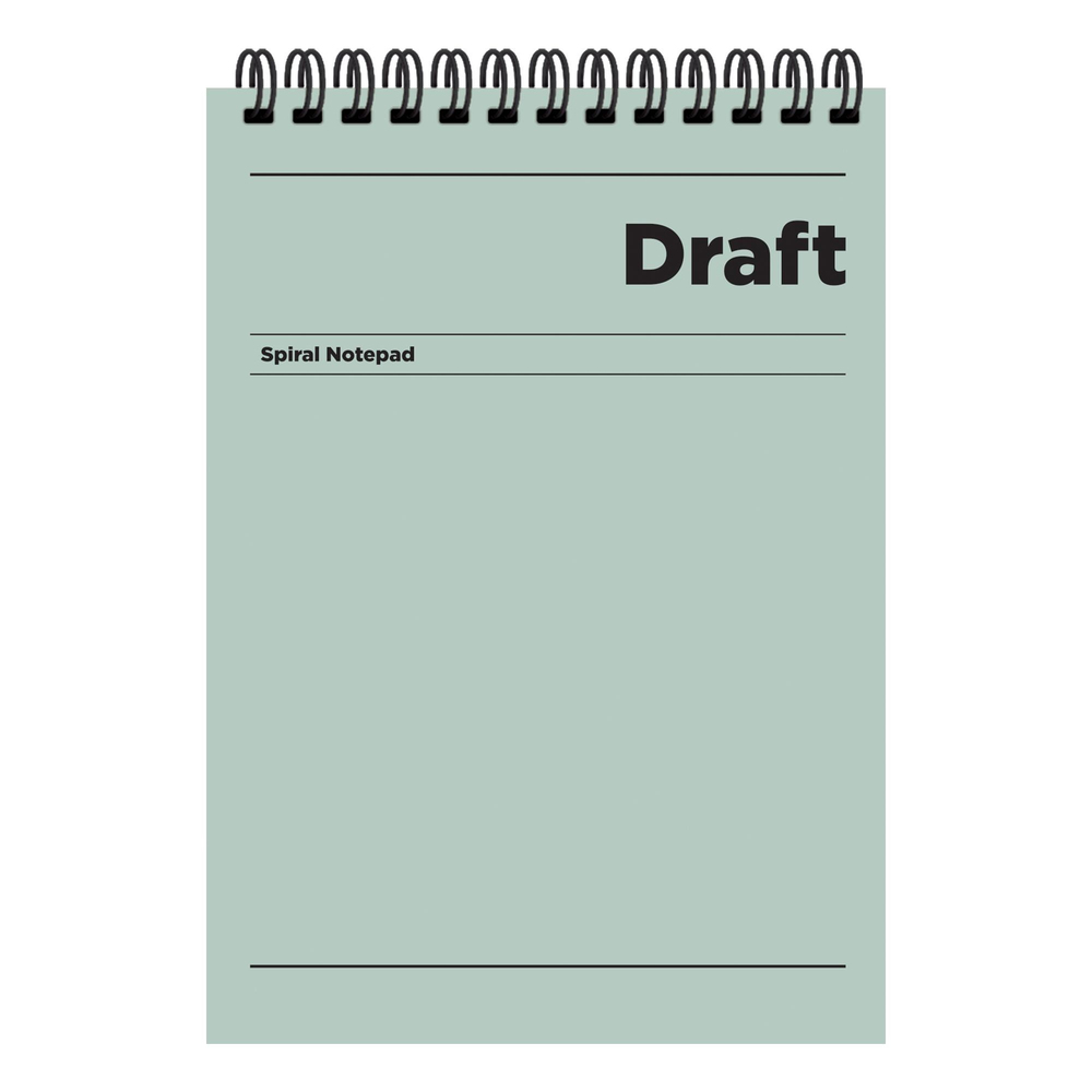 A4 Spiralli Karton Kapak Kareli Draft Bloknot - Yeşil