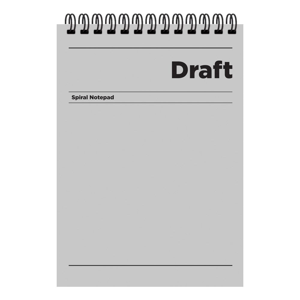 A4 Spiralli Karton Kapak Kareli Draft Bloknot - Gri