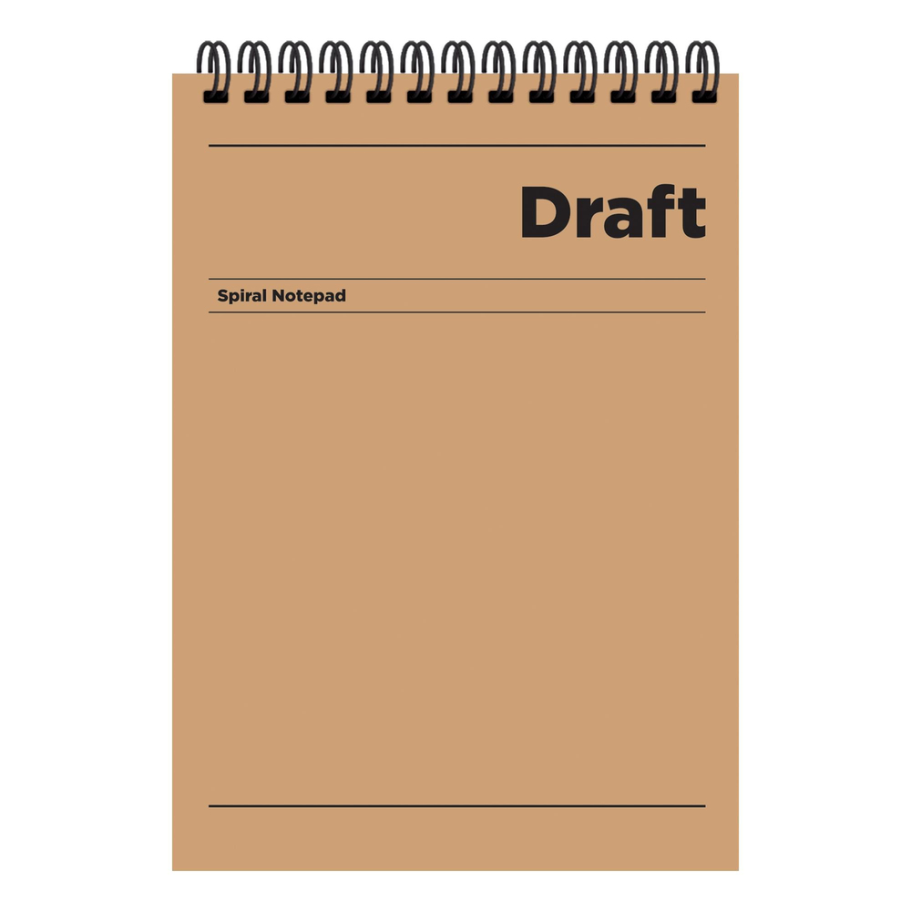A4 Spiralli Karton Kapak Kareli Draft Bloknot - Kahverengi