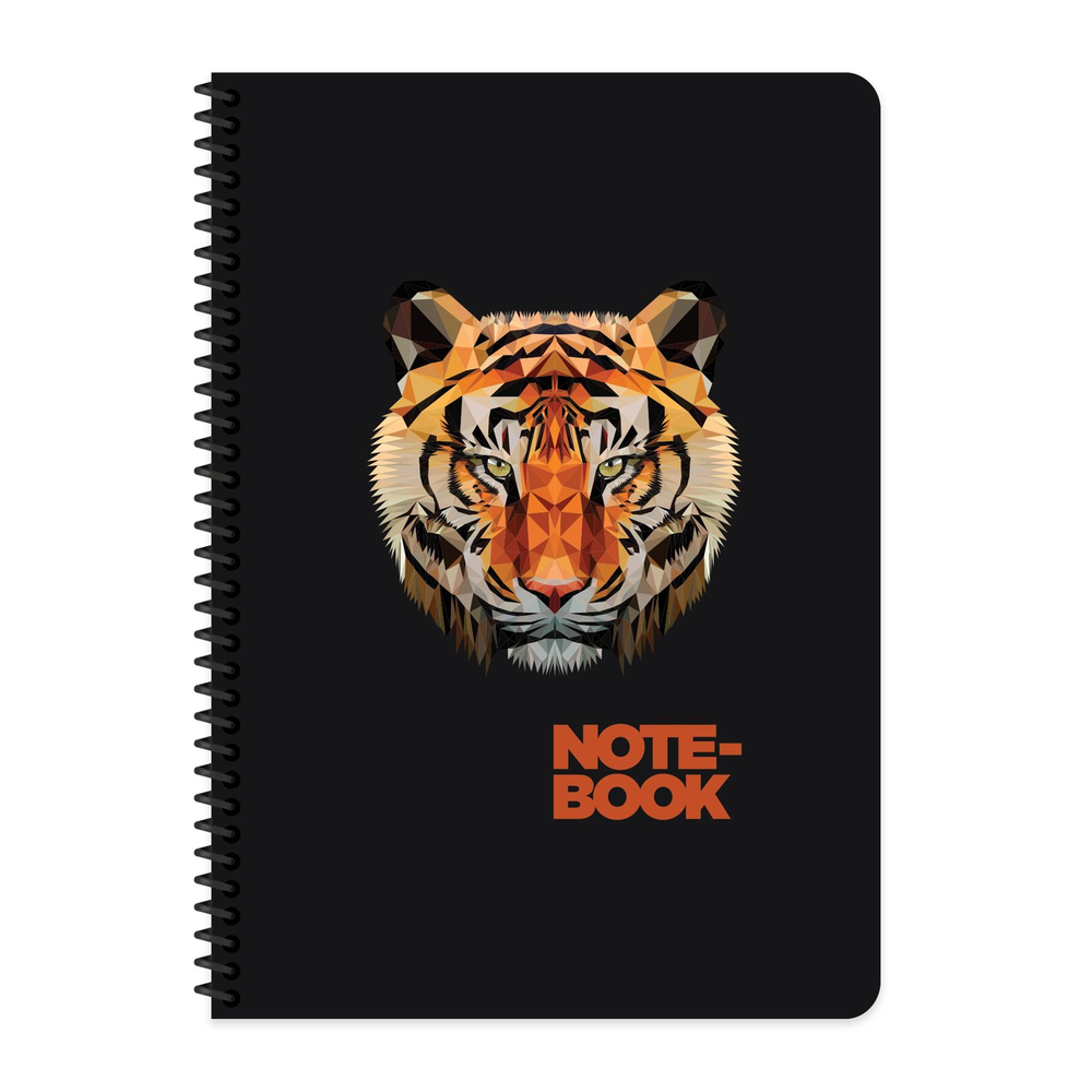 A4 Spiralli Karton Kapak Kareli Jungle Defter - Kaplan