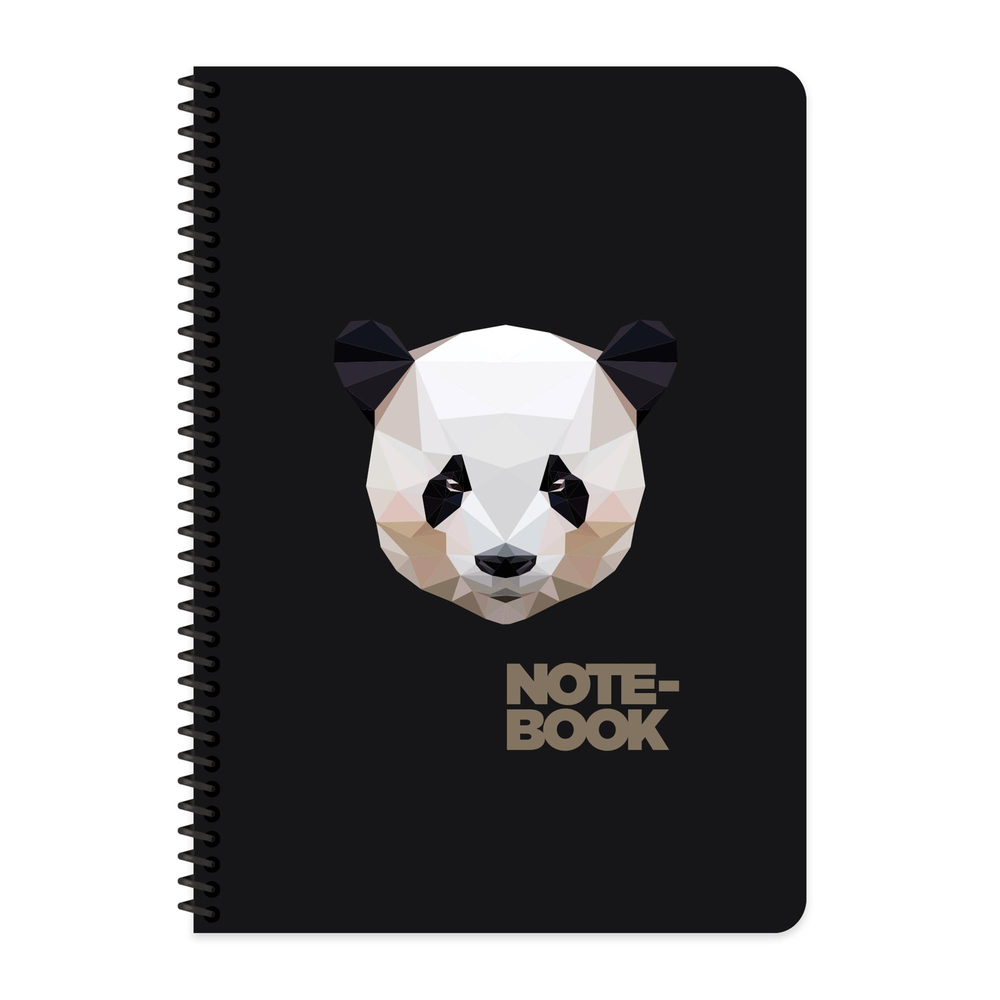 A4 Spiralli Karton Kapak Kareli Jungle Defter - Panda