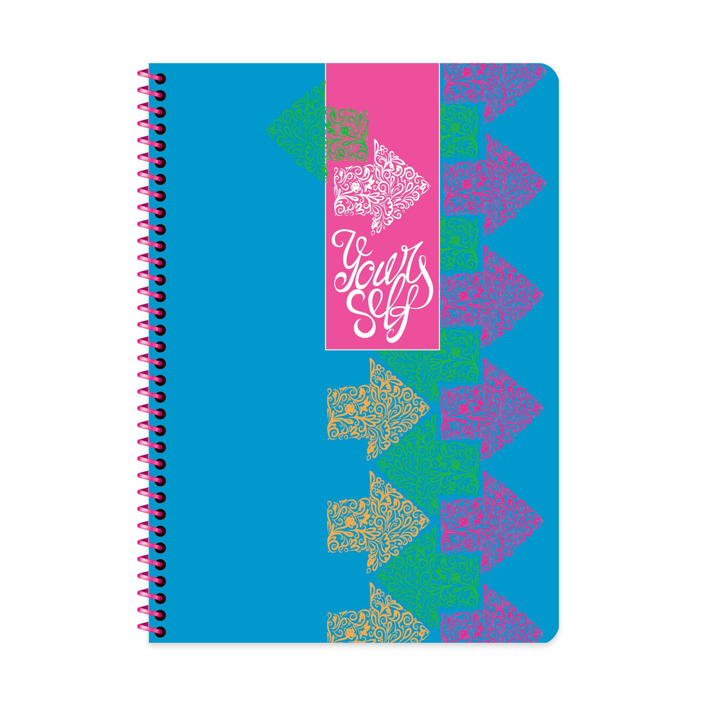 A4 Spiralli Karton Kapak Kareli Neon Defter - Mavi