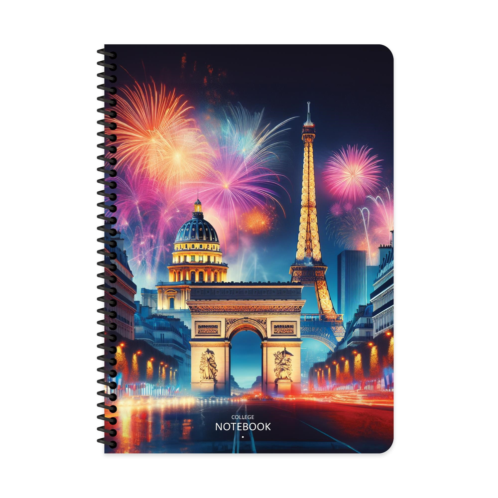 A4 Spiralli PP Kapak Çizgili City Defter - Paris