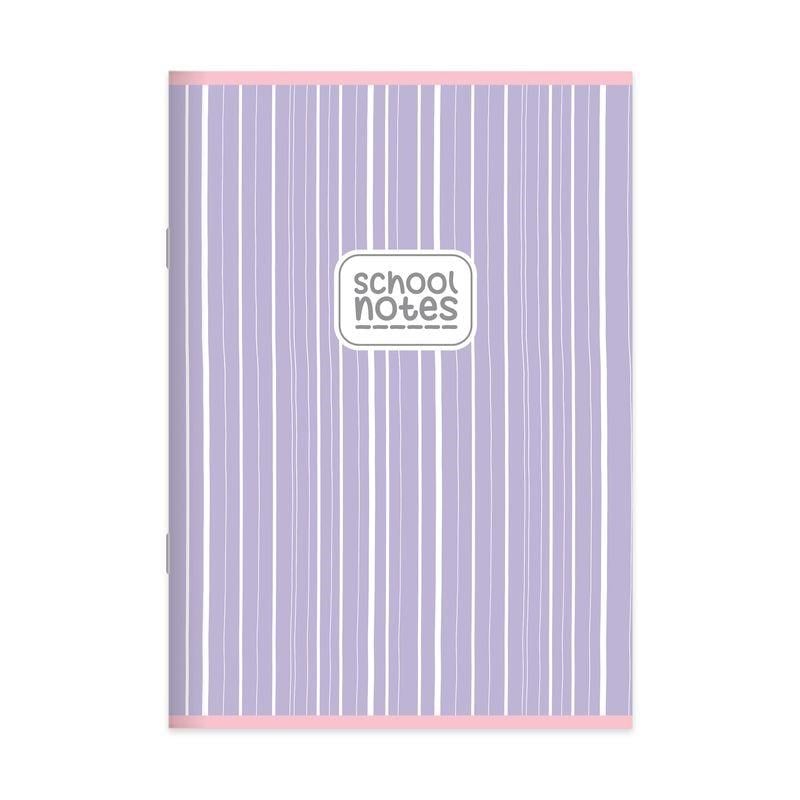 A4 Tel Dikişli Karton Kapak Kareli Renk Renk Defter - Mor