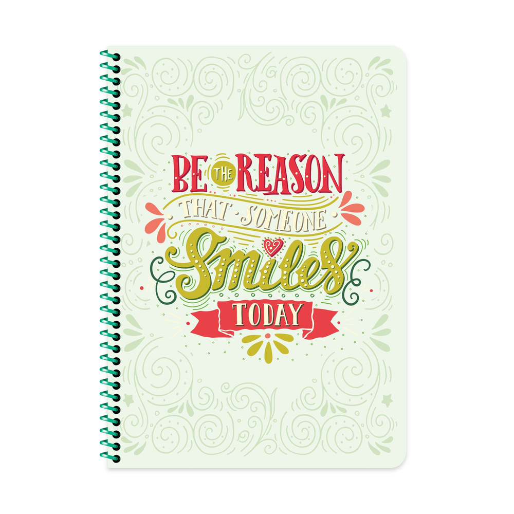 A4 Tel Dikişli Plastik Kapak Kareli Motto Defter - Yeşil