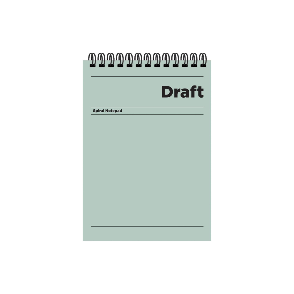 A5 Spiralli Karton Kapak Kareli Draft Bloknot - Yeşil