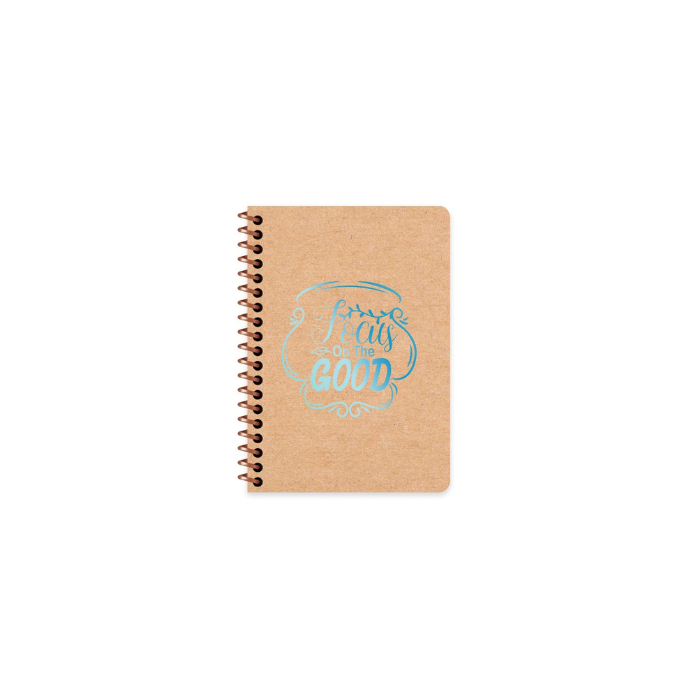 A6 Spiralli Kraft Kapak Çizgili Funky Defter - Good