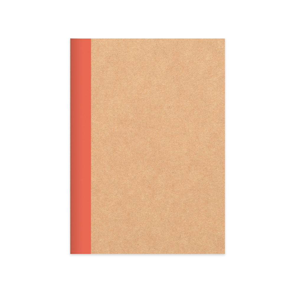 Çizgili Stickerli Kraft Kapak Defter Kırmızı 18,5*26 50 Yp.