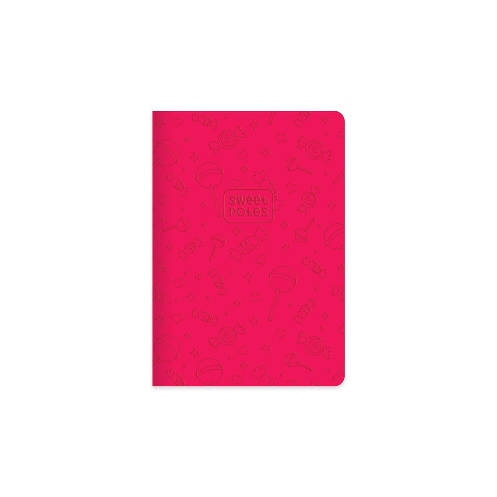 Çizgili Termo deri ve Sert Kapak  Neon Şeker Defter 14 x 20 CM - Pembe