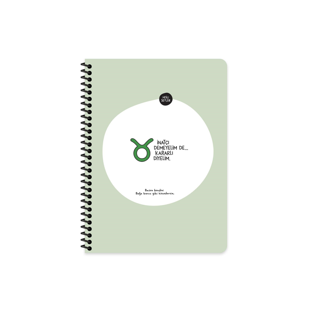 Hisli Şeyler 16,5x22,5 Spiralli Karton Kapak Stickerli Kareli Burçlar Serisi Defter- Sabırsız Demeyelim De Sonuç Odaklı Diyeli