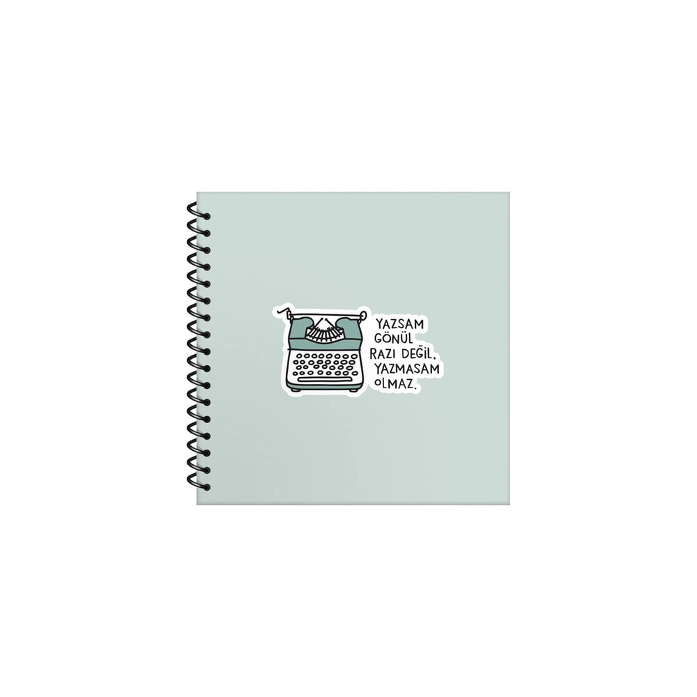 Hisli Şeyler 16x15 Çizgili Defter - Yazsan Gönül Razı Değil Yazmasam Olmaz