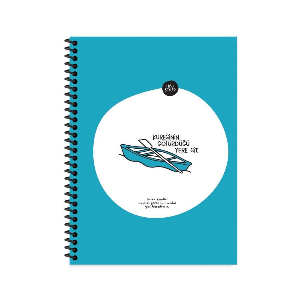 Hisli Şeyler 18,5x25 Spiralli Karton Kapak Çizgili Defter - Küreğinin Götürdüğü Yere Git