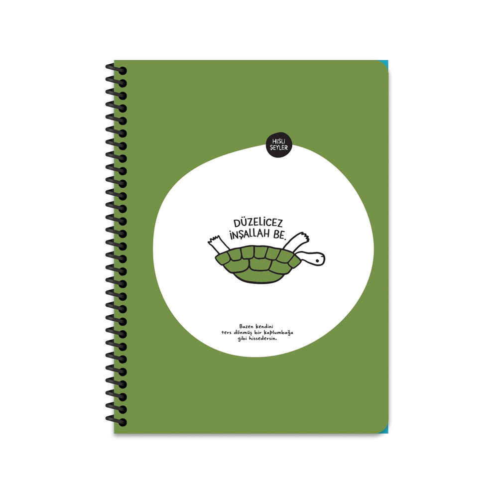 Hisli Şeyler 18,5x25 Spiralli Karton Kapak Kareli Defter - Düzelicez İnşallah Be