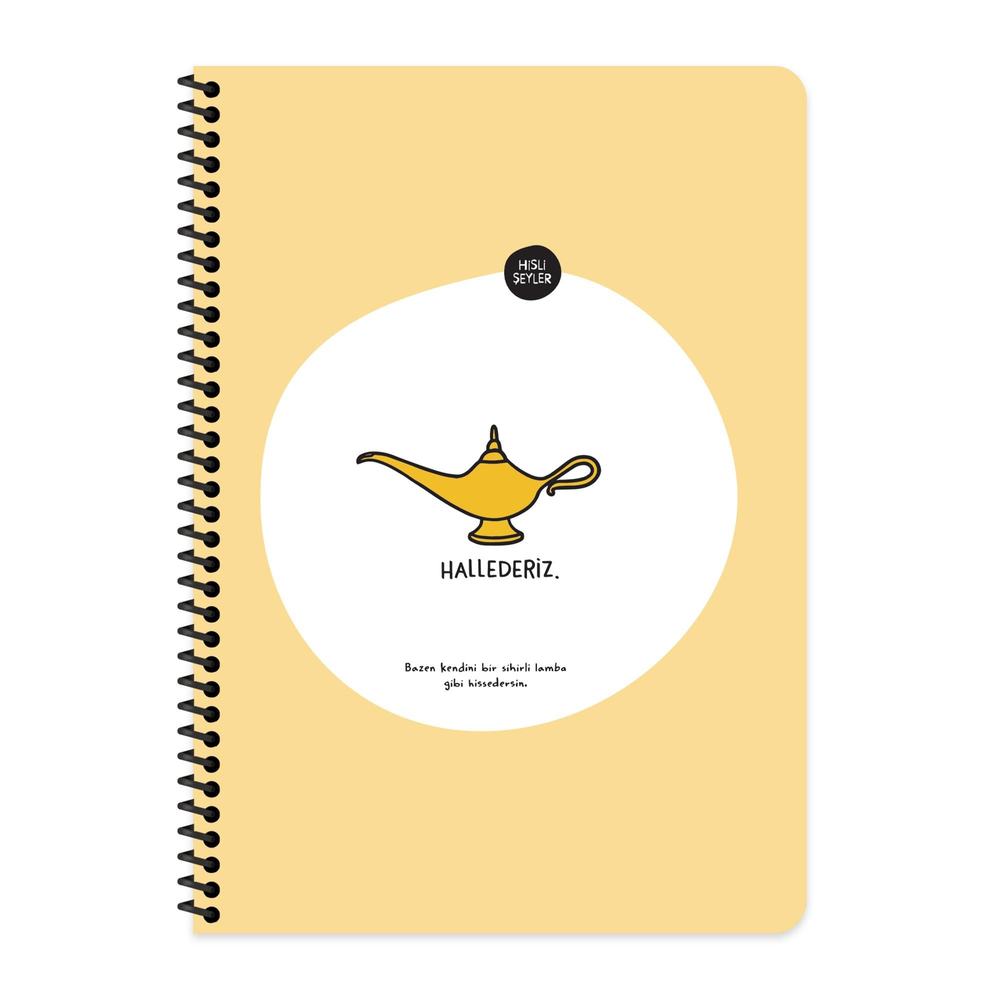Hisli Şeyler A4 Kareli Spiralli Stickerli Defter Hallederiz
