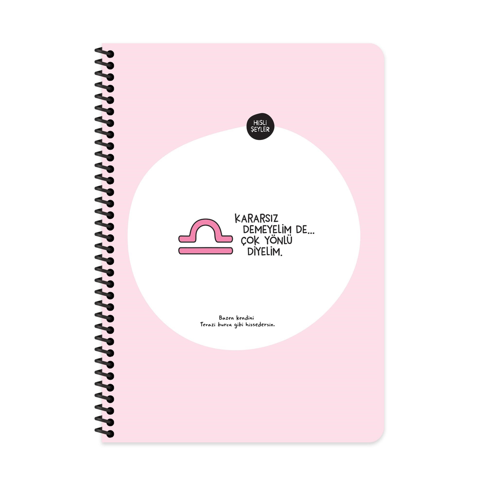 Hisli Şeyler A4 Spiralli Karton Kapak Kareli Stickerli Burçlar Serisi Defter - Takıntılı Demeyelim De Özenli Diyelim