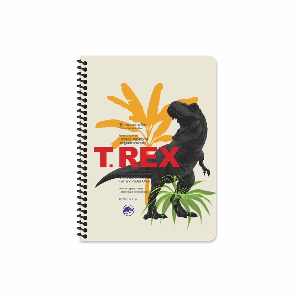 Jurassic World 16,5x22,5 Spiralli Karton Kapak Kareli Defter - T-Rex