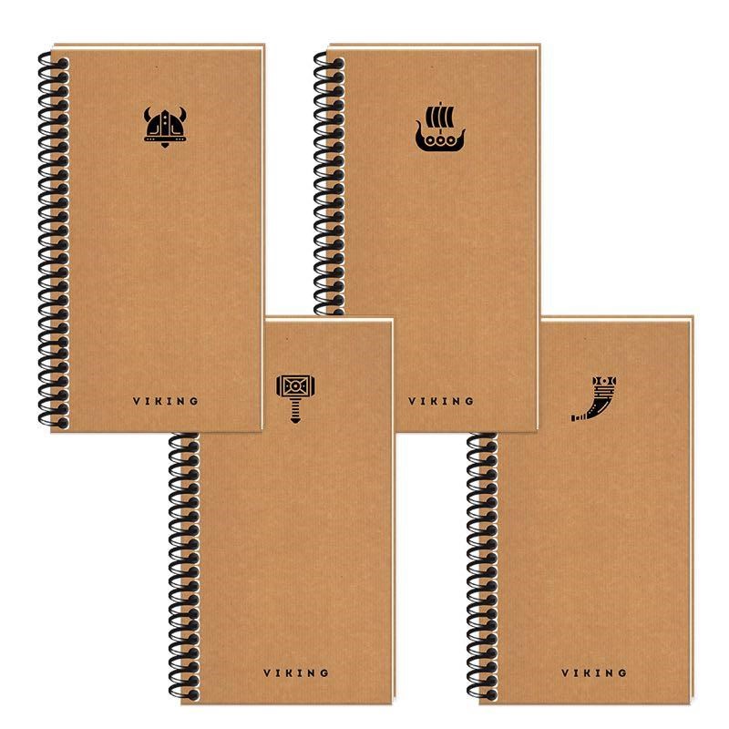 Keskin 10*19 Çizgisiz Sert Kapak La Plume Viking Defter - 4'lü Set