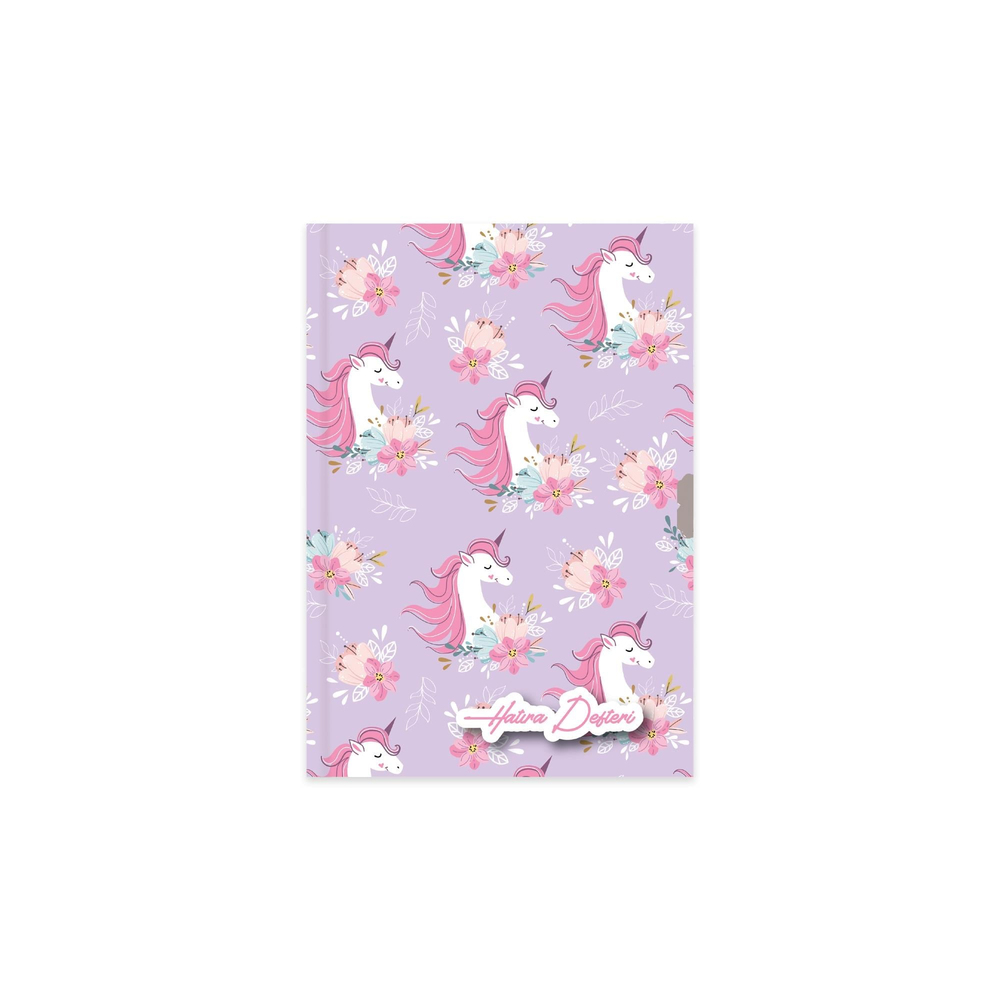 Keskin 14x20 96 Yp. Neşeli Günler Slim Kilitli Hatıra Defteri - Unicorn