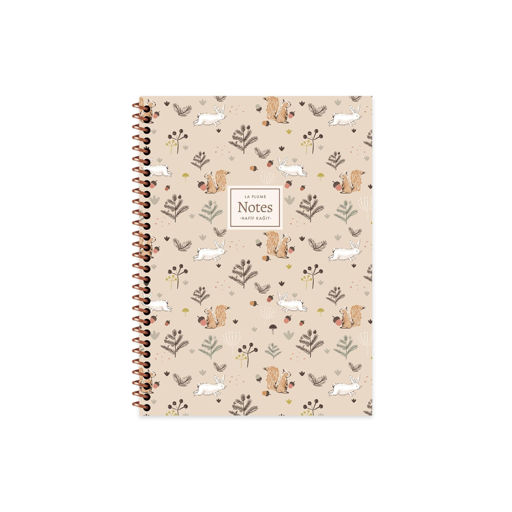 Keskin 16,5 x 22,5 Çizgili PP Kapak La Plume Forest Defter - Sincap
