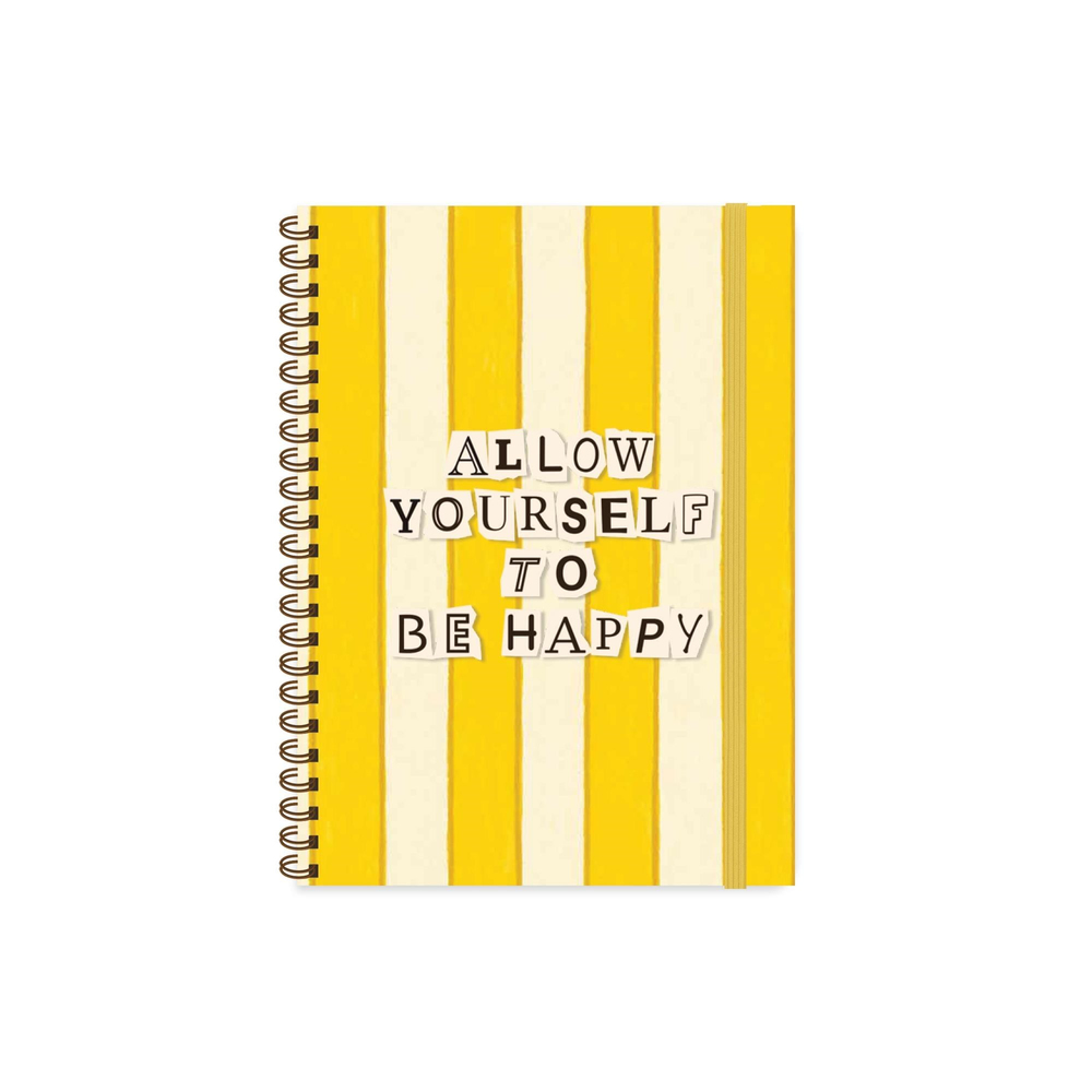 Keskin 16,5 x 22,5 Çizgili Spiralli Vibes Defter - Be Happy