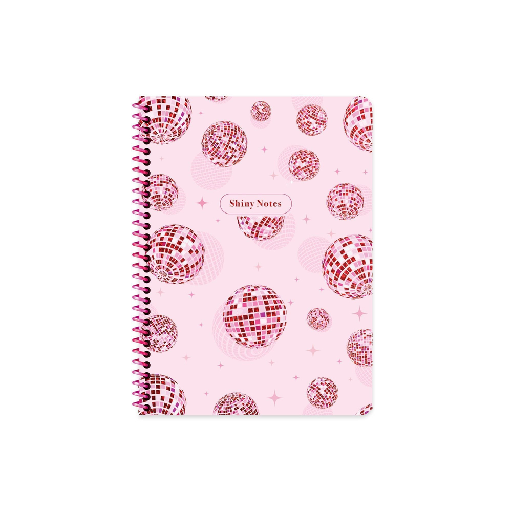 Keskin 16,5 x 22,5 Kareli Spiralli Işıltı Defter - Pembe
