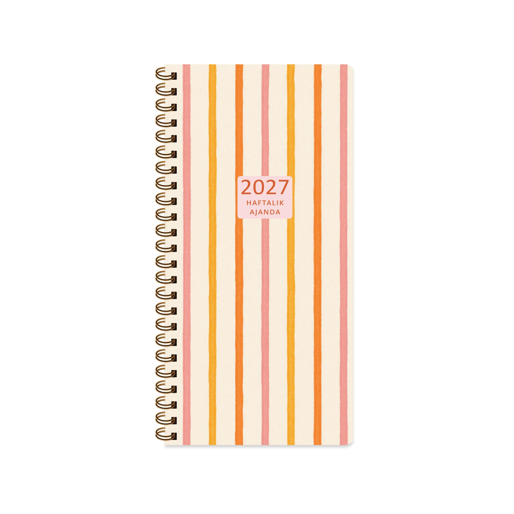 Keskin 2027-8*16 Haftalık Spiralli Cep Ajandası - Çizgi