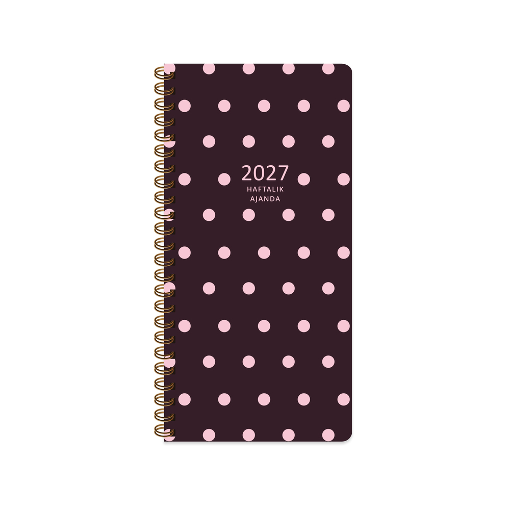 Keskin 2027-8*16 Haftalık Spiralli Cep Ajandası - Puantiye