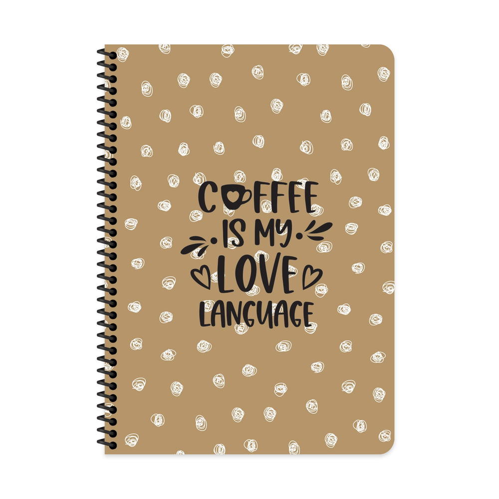Keskin A4 Çizgili Spiralli Karton Kapak Kahve Defter - Love